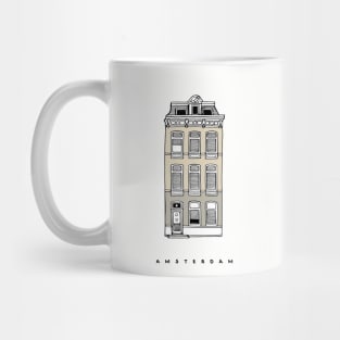 Amsterdam classic house, Netherlands. Realistic sketch. Mug